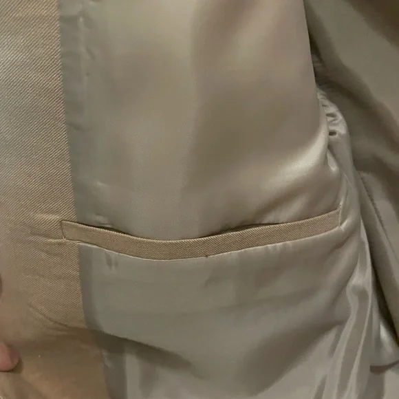 Asos White Mens Boxy Beige Linen Blazer - Picture 6 of 6